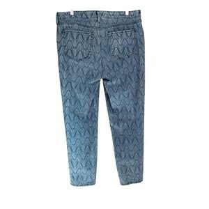 NYDJ Jeans Pants Ami Skinny Size 16W Print Denim Womens Blue Ankle Slit